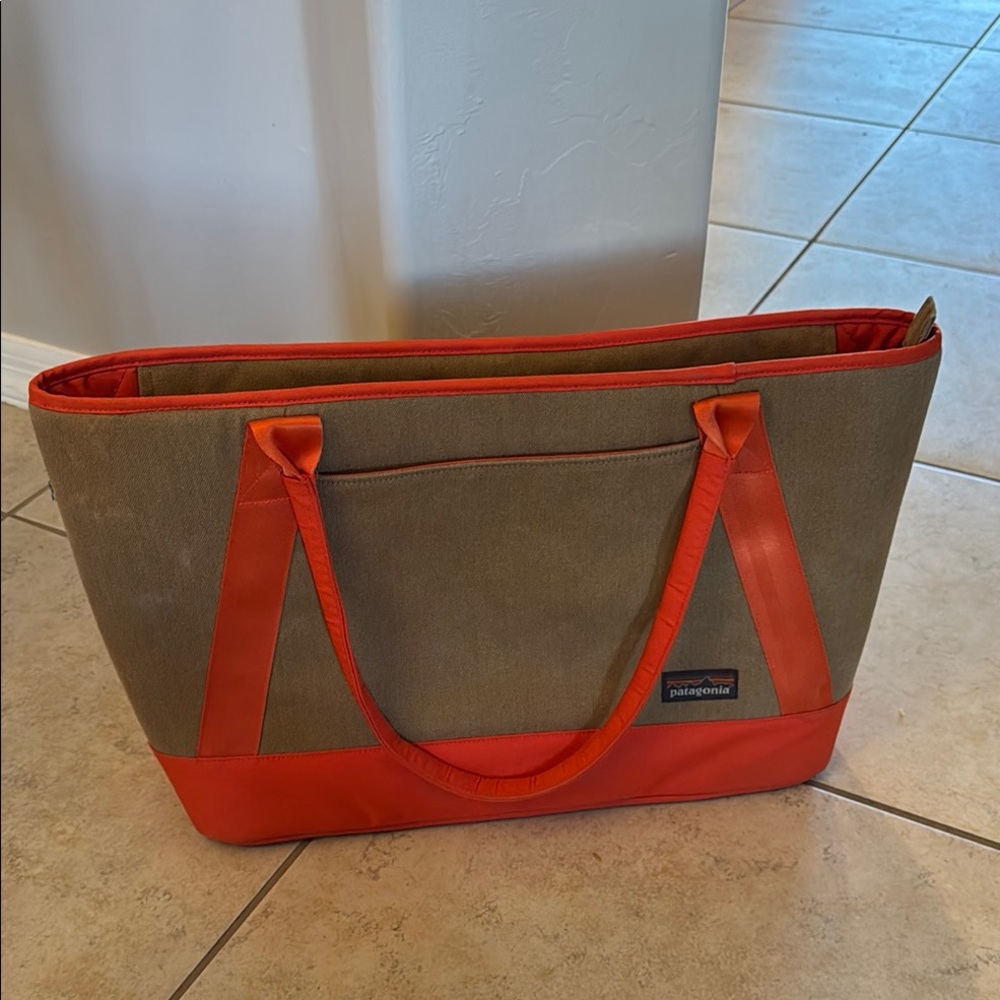 Patagonia Tan and Orange Tote Bag